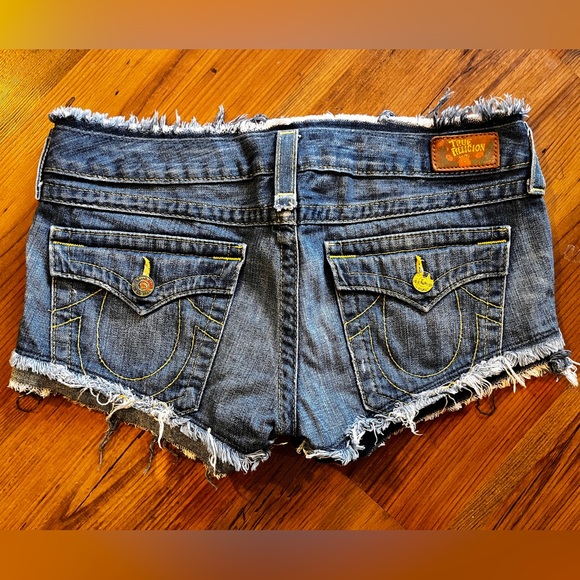 True Religion Love & Haight Joey Denim Cutoff Shorts 30 RARE! - Picture 8 of 16